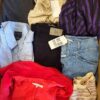 The photo shows a package with clothing in the category U.