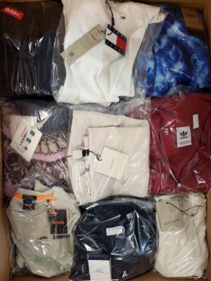 The photo shows a package with clothing in the category B.