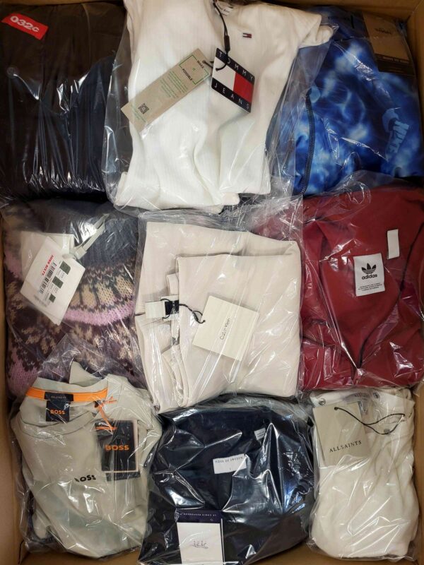 The photo shows a package with clothing in the category B.