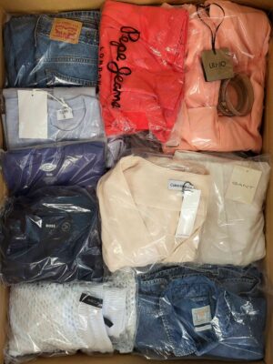The photo shows a package with clothing in the category B.