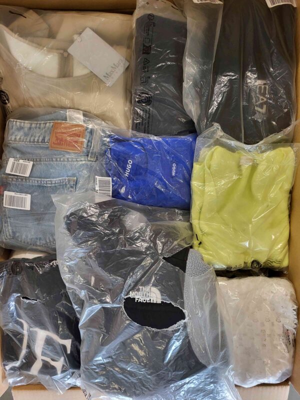 The photo shows a package with clothing in the category D.