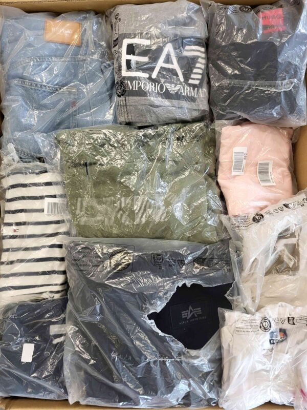 The photo shows a package with clothing in the category D.