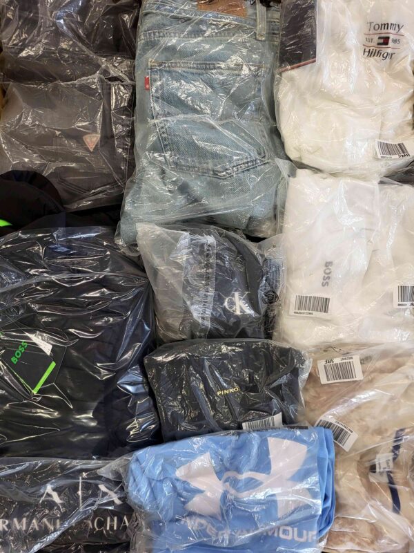 The photo shows a package with clothing in the category D.