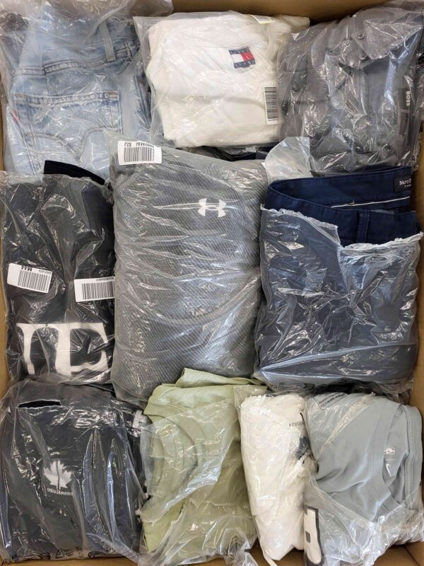 The photo shows a package with clothing in the category D.