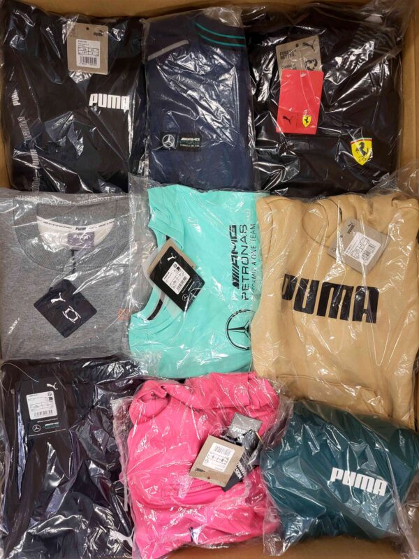 The photo shows a package with clothing in the category AP.