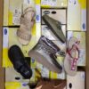 The photo shows a package with footwear in the category SM.