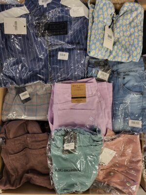 The photo shows a package with clothing in the category BB.