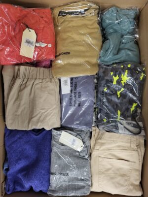 The photo shows a package with clothing in the category BB.
