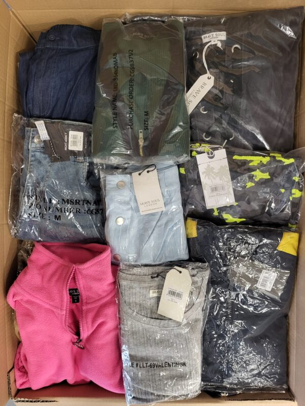 The photo shows a package with clothing in the category BB.