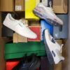The photo shows a package with footwear in the category CS.