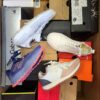 The photo shows a package with footwear in the category CS.