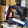 The photo shows a package with footwear in the category CS.