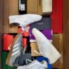 The photo shows a package with footwear in the category CS.