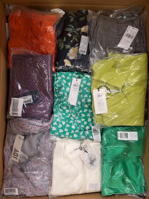 The photo shows a package with clothing in the category AR.