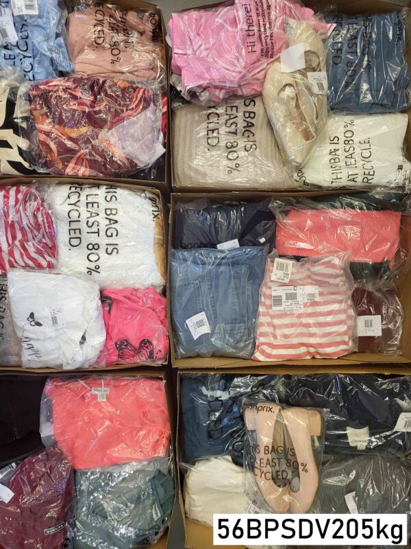 The photo shows a package with clothing in the category BPSDV.