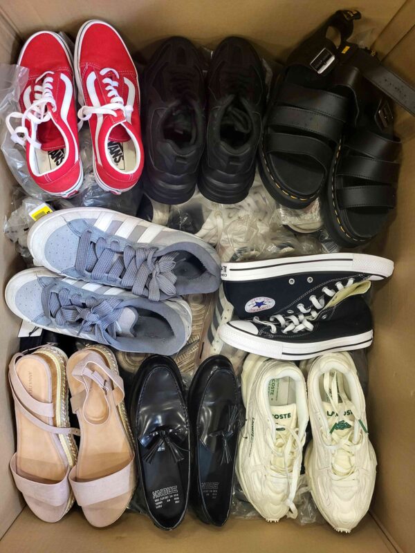 The photo shows a package with footwear in the category CSU.