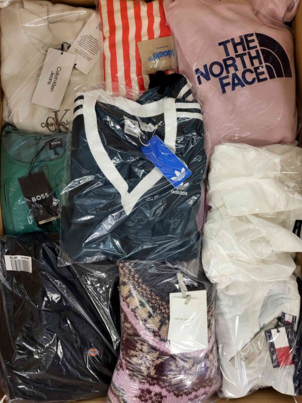 The photo shows a package with clothing in the category B.