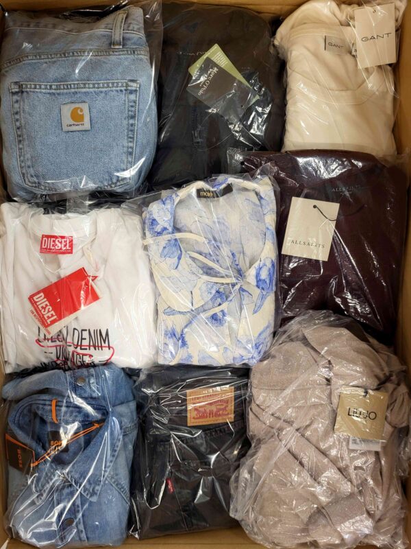The photo shows a package with clothing in the category B.