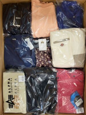 The photo shows a package with clothing in the category B.