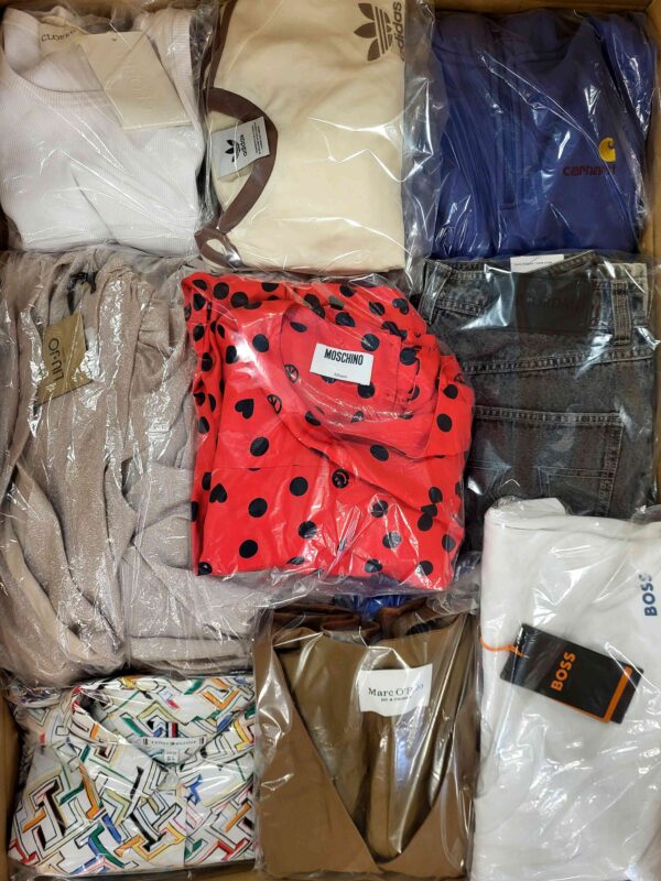 The photo shows a package with clothing in the category B.