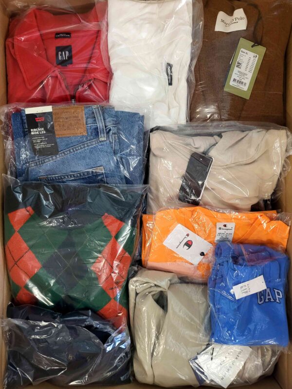 The photo shows a package with clothing in the category B.