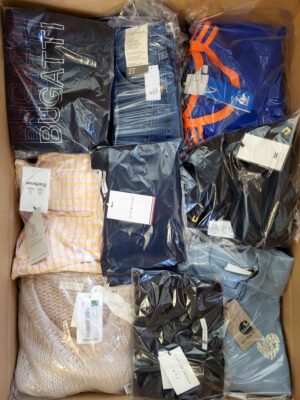 The photo shows a package with clothing in the category B.