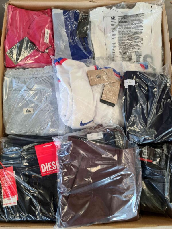 The photo shows a package with clothing in the category B.