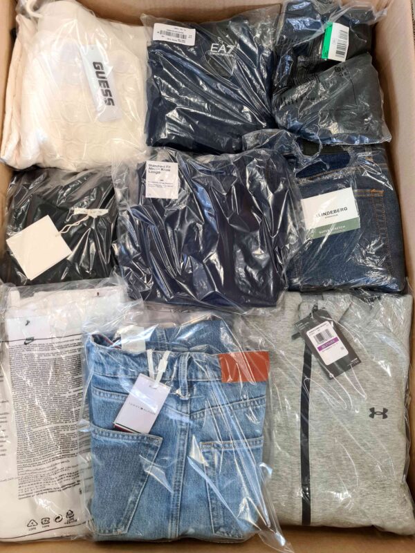 The photo shows a package with clothing in the category B.
