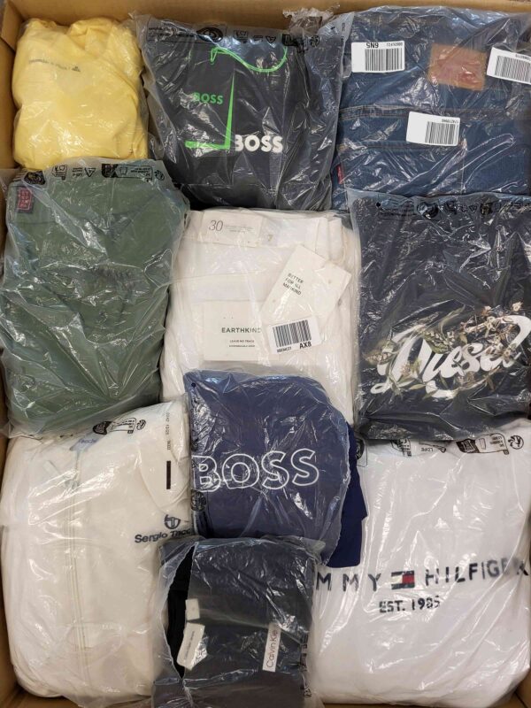 The photo shows a package with clothing in the category D.