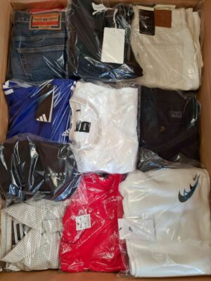 The photo shows a package with clothing in the category B.