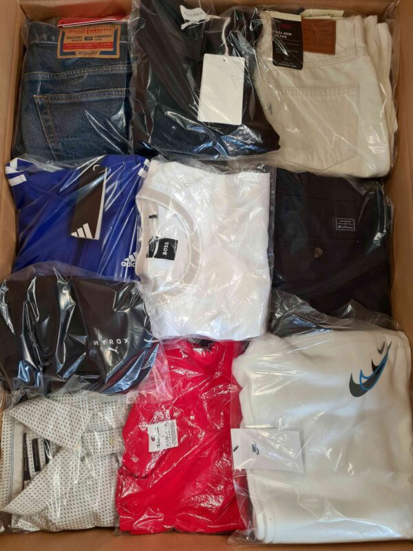 The photo shows a package with clothing in the category B.