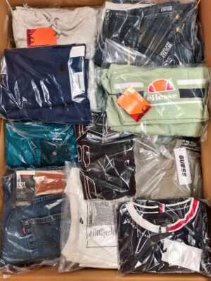 The photo shows a package with clothing in the category B.