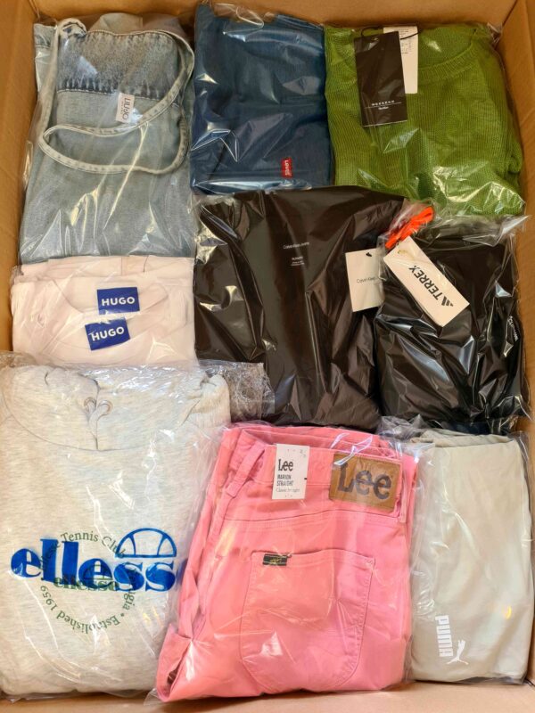 The photo shows a package with clothing in the category B.