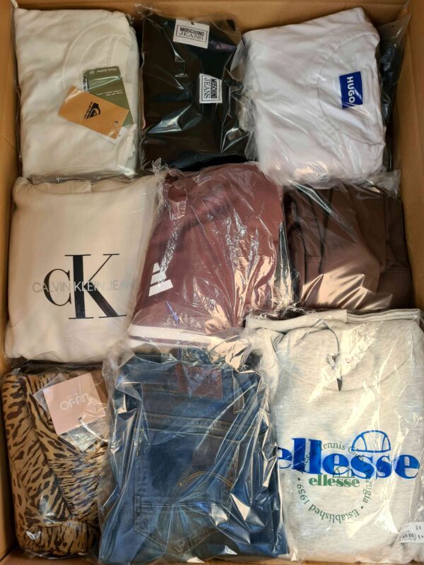 The photo shows a package with clothing in the category B.