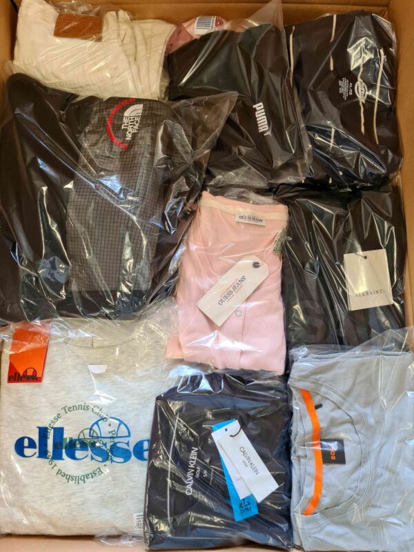 The photo shows a package with clothing in the category B.