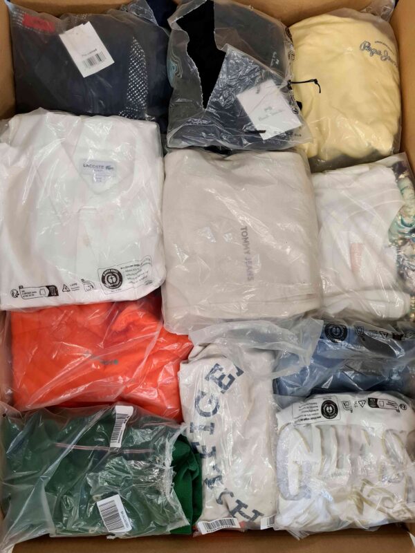 The photo shows a package with clothing in the category D.