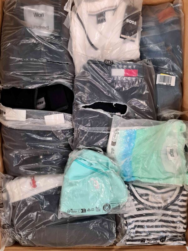 The photo shows a package with clothing in the category D.