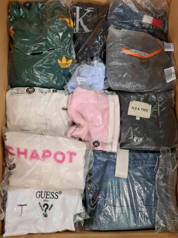 The photo shows a package with clothing in the category D.