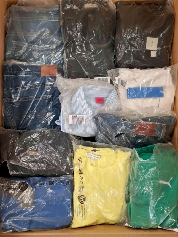 The photo shows a package with clothing in the category D.