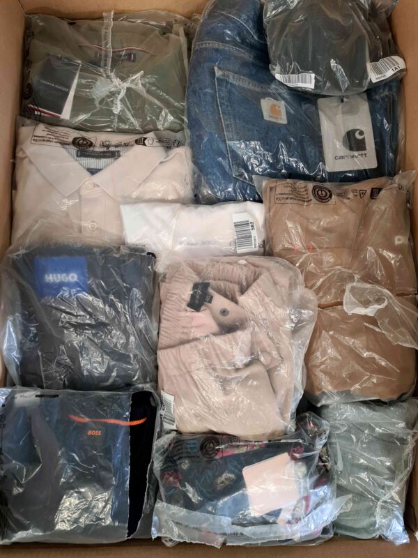 The photo shows a package with clothing in the category D.