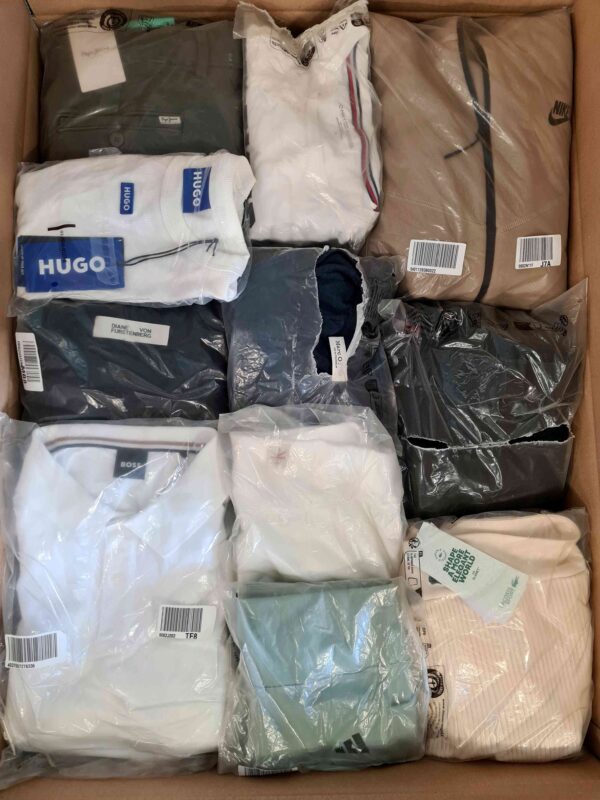 The photo shows a package with clothing in the category D.