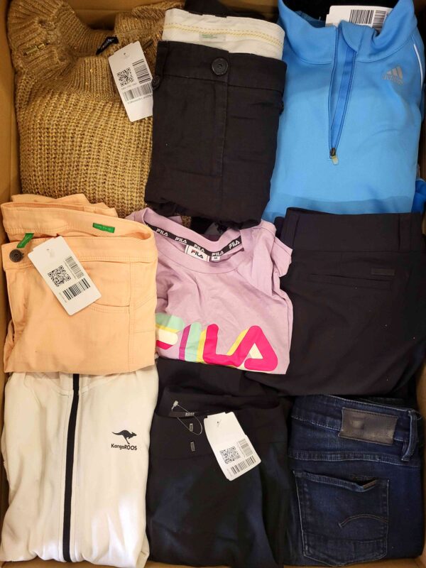 The photo shows a package with clothing in the category U.