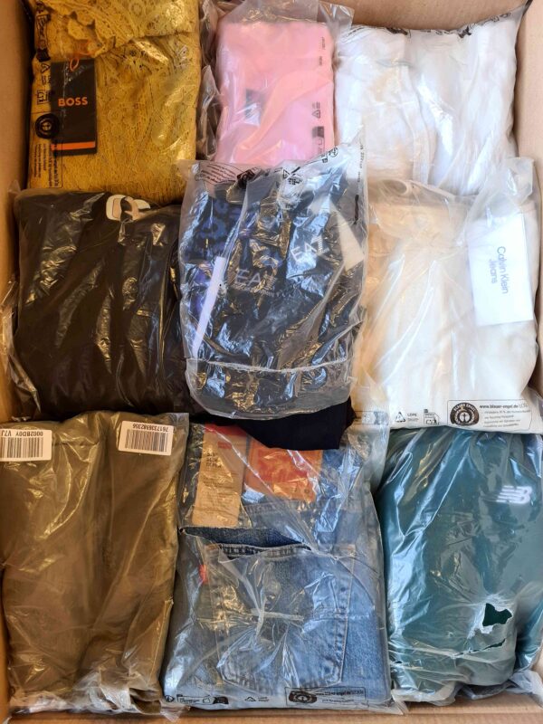 The photo shows a package with clothing in the category D.