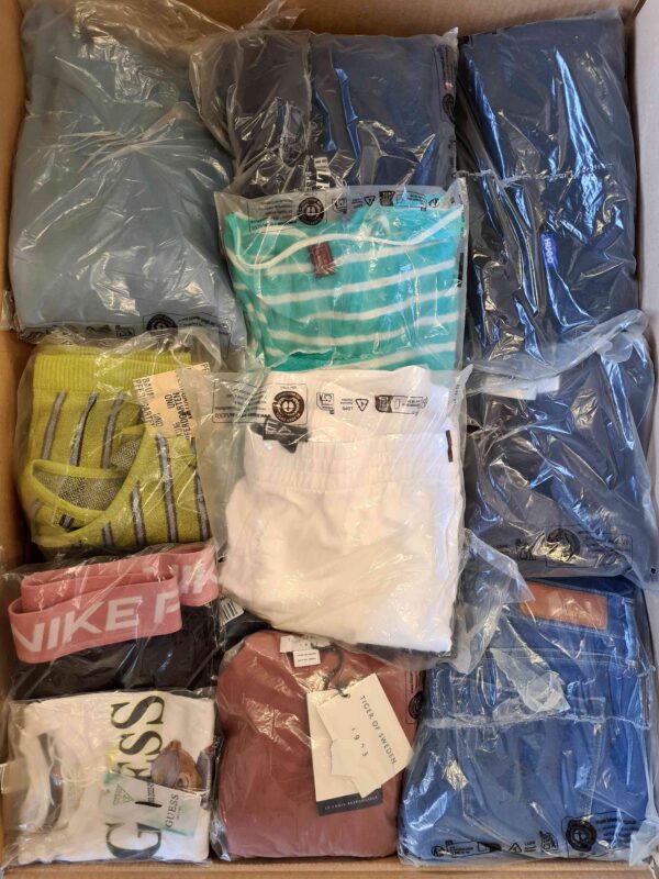 The photo shows a package with clothing in the category D.