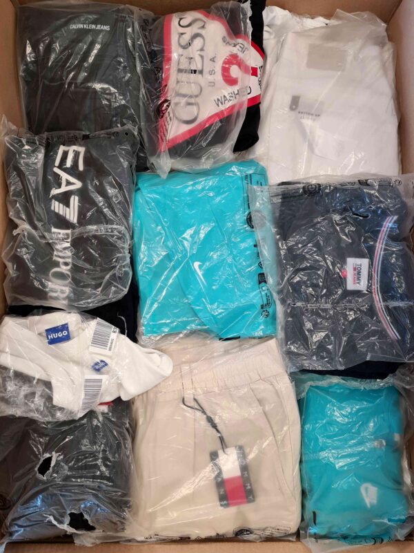 The photo shows a package with clothing in the category D.