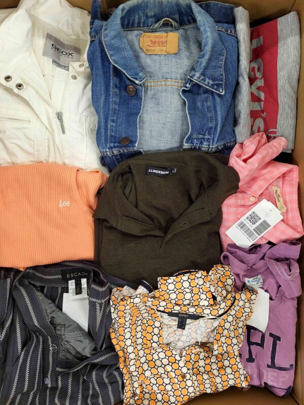 The photo shows a package with clothing in the category U.