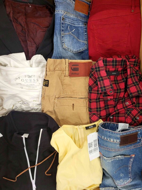 The photo shows a package with clothing in the category U.