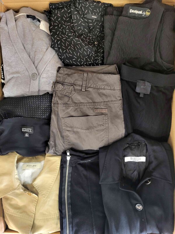 The photo shows a package with clothing in the category U.