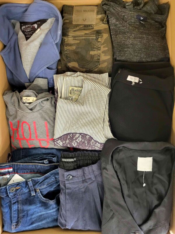 The photo shows a package with clothing in the category U.
