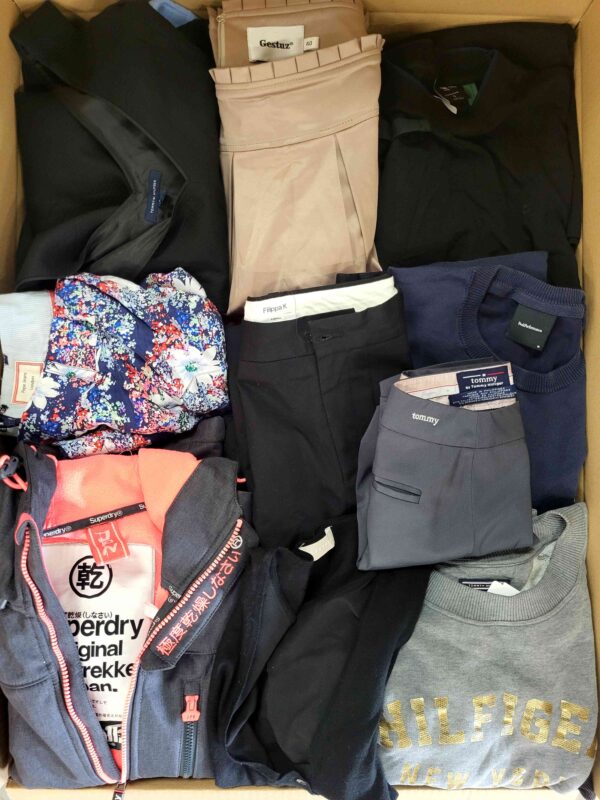 The photo shows a package with clothing in the category U.